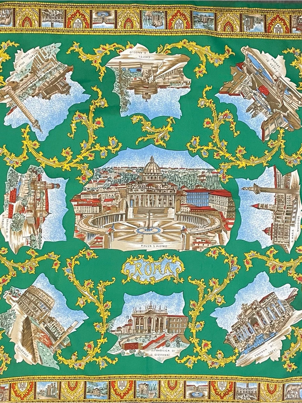 Vintage Rome Roma Souvenir Scarf 30 In Sq Excellent Condition - Picture 2 of 10